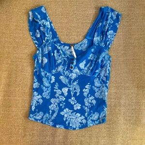 Free People Blue floral top S